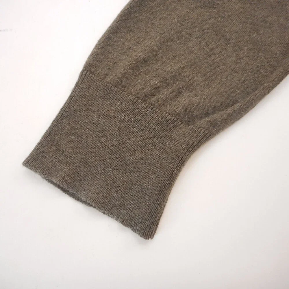 Banana Republic Sweater Mens M Olive Brown Pullover Luxury Silk Blend V Neck